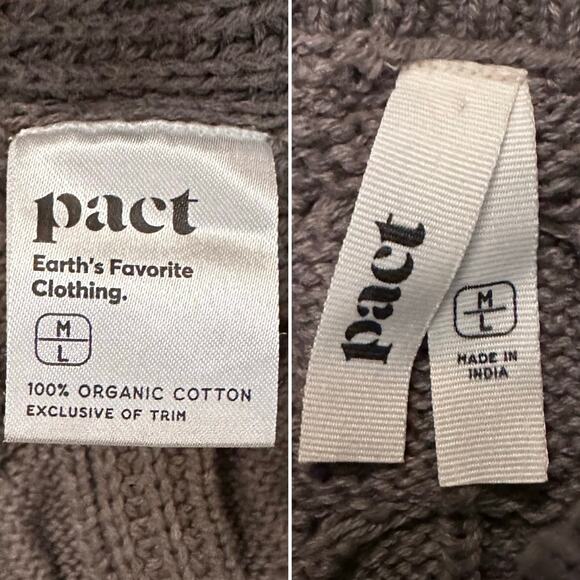 Pact Cableknit Organic Cotton Turtleneck Sweater Poncho M/L
Cinder Heather - Picture 6 of 6